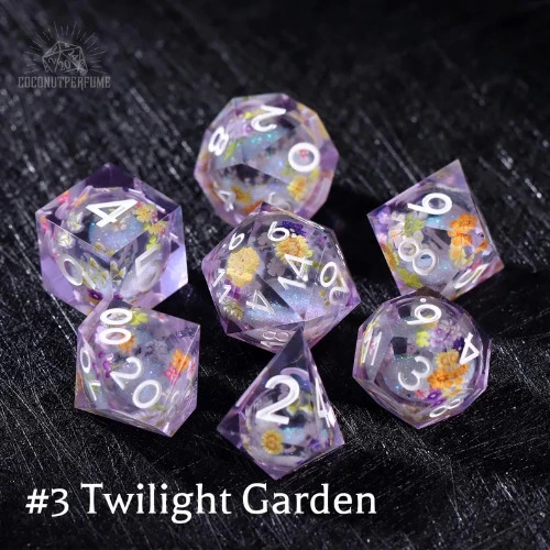 Liquid Core Resin Dice Set - Flower Dice Set