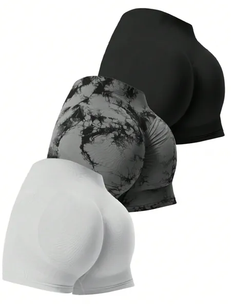 Wide Waistband Seamless High Elasticity Sport Shorts