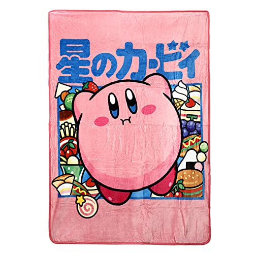 Kirby Character Kanji Throw Blanket