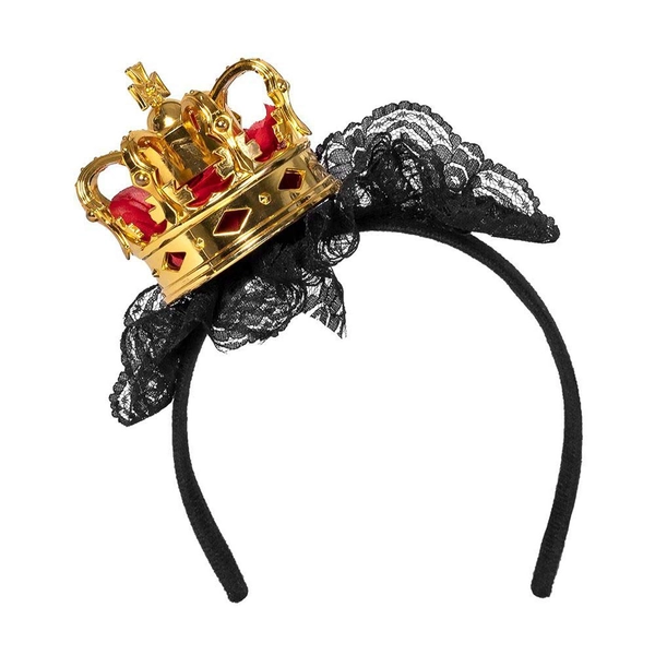 Boland 64559 64559-Tiara drottning, hårband med gyllene krona, för barn, karneval, karneval, grädde, halloween, temafest, teater, scen, damer, flerfärgad, en storlek
