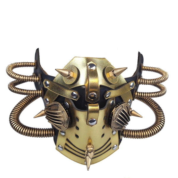 Ubauta Steampunk Leather Mask Cosplay Mask Punk Rivet Masquerade Mask