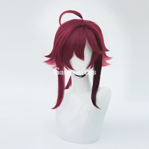 Game Genshin Impact Shikanoin Heizou Red Medium Cosplay Wig