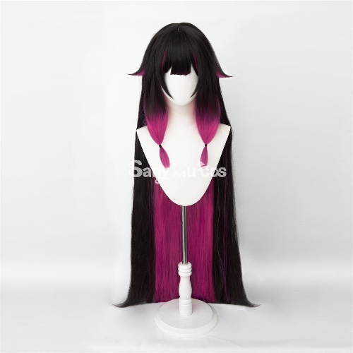 Game Genshin Impact Cosplay Wig Fatui Black and Pink Gradient Long Cosplay Wig Columbina Damselette Wig