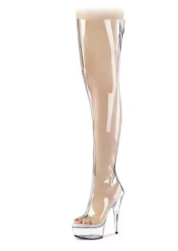 Transparent high boots
