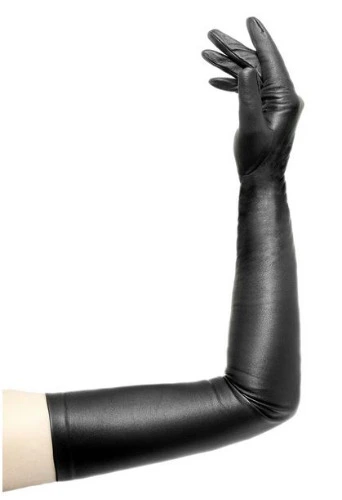 Fernando Berlin: Opera gloves with zipper (model 209) leather black