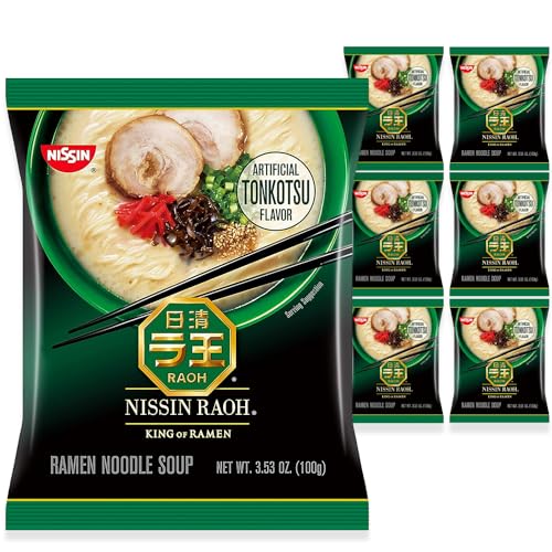 Nissin RAOH Ramen Noodle Soup, Tonkotsu, 3.53 Ounce (Pack of 6) - Tonkotsu - 3.53 Ounce (Pack of 6)