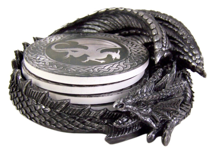 Dragon Coaster Holder with 4 Coaster Set - 
