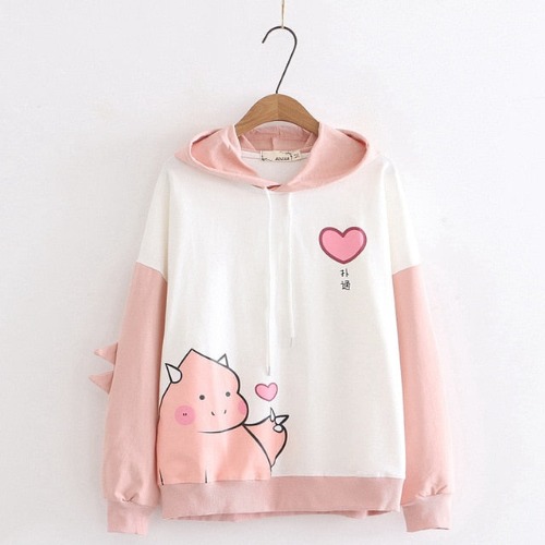 Love Dino Hoodie - Pink / L