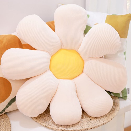 Deaboat 19" Flower Floor Pillow Flower Shape Cushion Cute Seating Pad Sunflower Chair Cushion Oversized Throw Pillow for Home Decoration Kids Girls Women Gifts - 15.7x15.7inch K