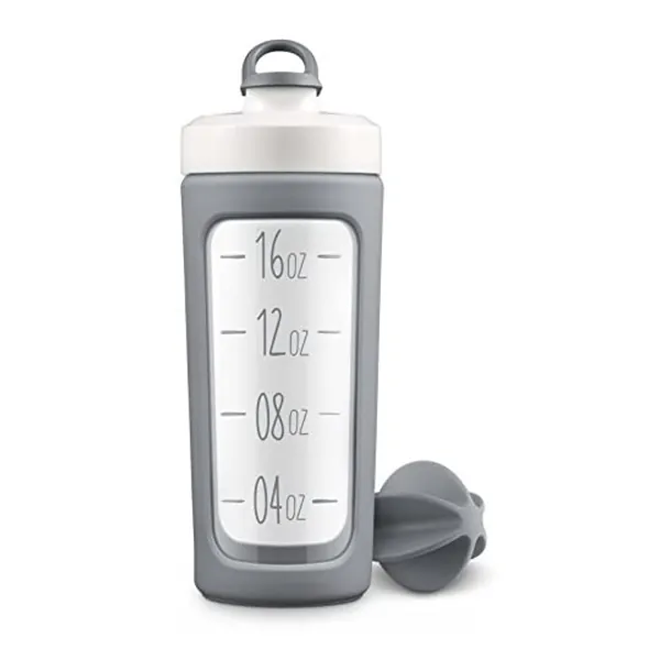 
                            Ello Splendid Glass Shaker Bottle with Leak-Proof Lid, 20 oz, Grey
                        