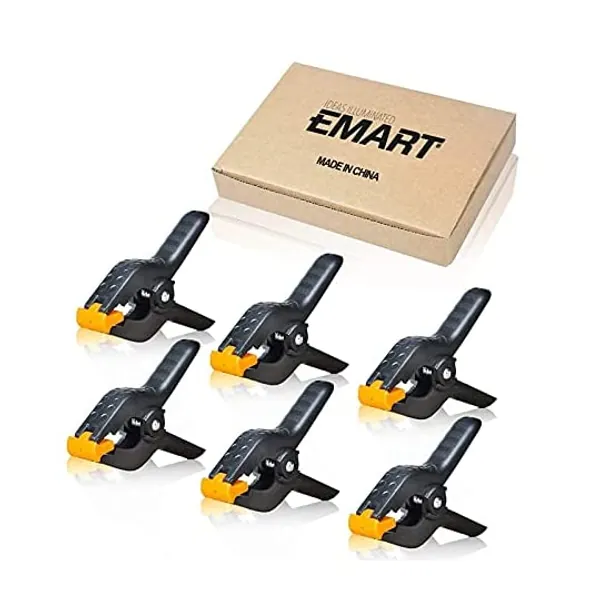 
                            Emart Heavy Duty Muslin Spring Clamps, 4.5 inch Photo Booth Backdrop Clips for Photography Studio - 6 Pack
                        