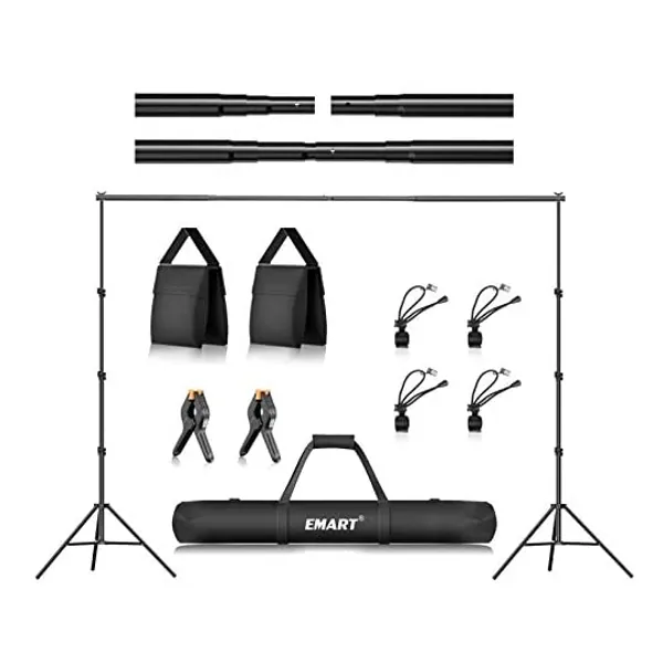 
                            Emart 8.5 x 10 ft Photo Backdrop Stand, Adjustable Photography Muslin Background Support System Stand for Photo Video Studio
                        