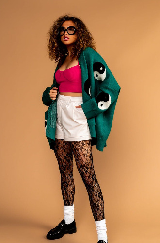 LALA ORIGINAL: Main Character Energy Oversized Yin Yang Cardigan *RESTOCKED* | L/XL