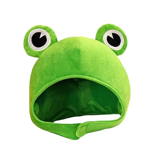JAXICH Hat Cap Plush PolyesterGreen-Frog Warm SoftLiving Room Woman Gonzo Hat - One Size - Green