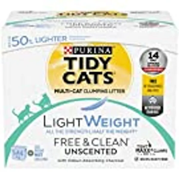 Tidy Cats Free & Clean Lightweight Cat Litter for Multiple Cats - 5.44 kg