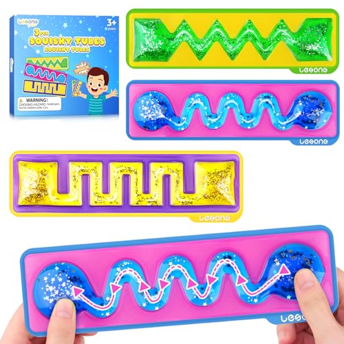 Squishy Toys Sensory Fidget Toys for Kids: Sensory Toys for Autism ADHD - Sensory Fidget Toys Filled with Colorful Goo - Autism Calming Tools 3 Pack in Classroom Office Travel