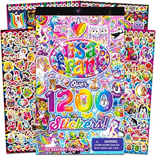 Lisa Frank Stickermania - Over 1850 Stickers! 25 Design Pages & 20 Interactive Play Scenes, Large Tablet Book - Includes Collectible Super Jumbo Stickers! - Over 1850 Stickers