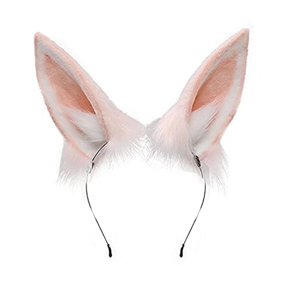 Faylay Plush Furry Bunny Headwear Artificial Rabbit Ear Headband Simulation