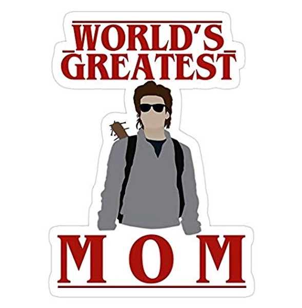 Steve Harrington - World's Greatest mom, Stranger Things Decal Sticker - Sticker Graphic - Auto, Wall, Laptop, Cell, Truck Sticker for Windows, Cars, Trucks