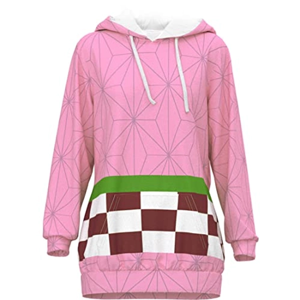 MEADOO Anime Tanjirou Giyuu Kochou Hoodies Cosplay 3D Prints Pullover Sweatshirts Women's Casual Long Sleeve Hooded Jackets