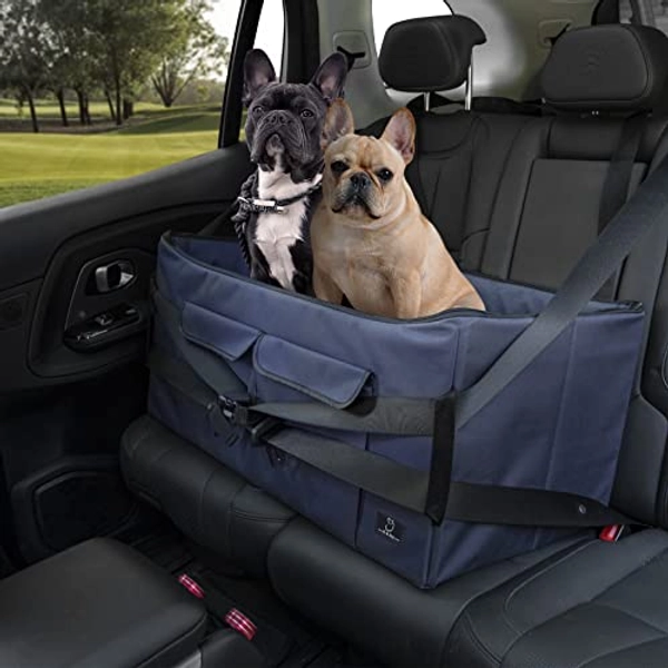 A4Pet Pet Dog Car Seat for Medium Dogs Large Dogs, 30 Inch Dog Booster Seat for Car with 2 Safety Leashes and Detachable Inner