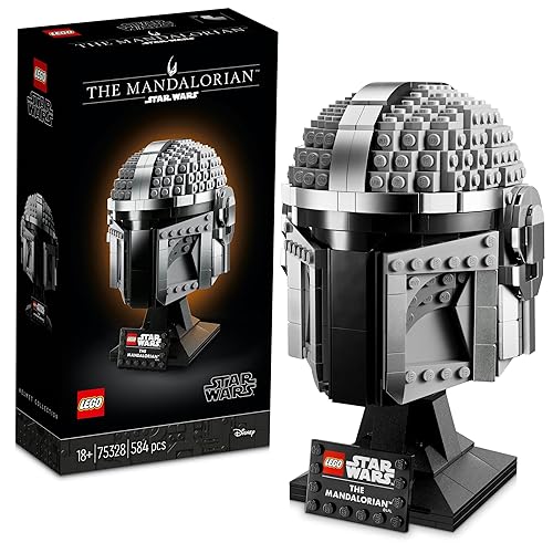 LEGO Star Wars The Mandalorian Helmet Model Building Kit, Collectible Display Set for Adults, Gift Idea for Men, Women, Him or Her 75328 - Single