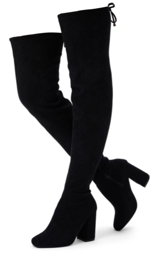 VEPOSE Women's 995 Fall Over The Knee High Stylish Long 3.6Inch Block Heel Boots - 10 Boots-995-black