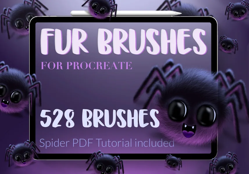 Fur Brushes for Procreate Bundle, procreate fur brushes, pet portrait brushes, procreate hair brushes, animal texture brushes, color palette