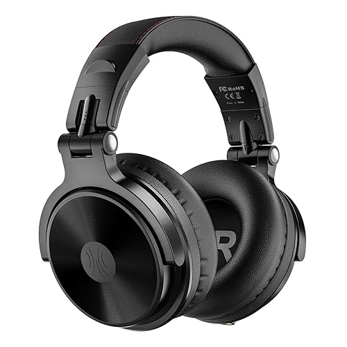 OneOdio Bluetooth Over Ear Headphones, 110 Hrs Wireless/Wired Stereo Sound Foldable Headsets with Deep Bass 50mm Neodymium Drivers for PC/Phone/Tablet - Studio Wireless Pro C, Black - Black