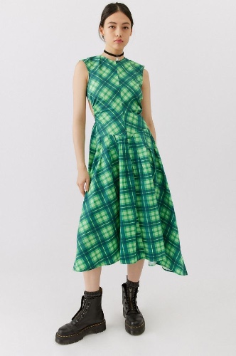 Avril Plaid Midi Dress