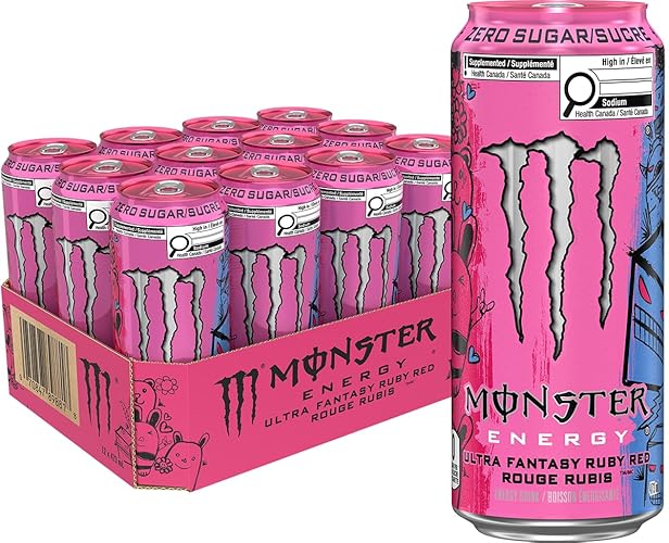 Monster Energy Ultra, Fantasy Ruby Red, 473mL Cans, Pack of 12