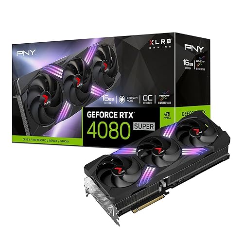 PNY Tarjeta Gráfica GeForce RTX 4080 Super XLR8 Gaming Verto Epic-X RGB 16 GB GDDR6 - RTX 4080 SUPER - OC ARGB - Black