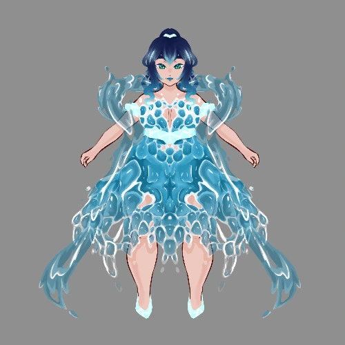 Human Hail model (Water Goddess Outfit)
