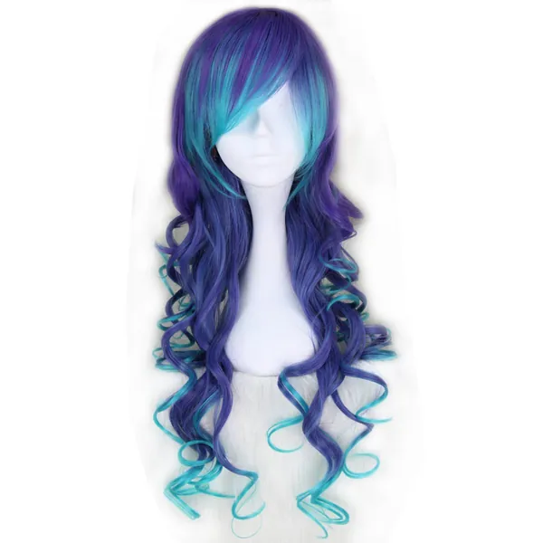 Long Curly Mermaid Costume Wig for Women Hair Unisex Adult Cosplay Wig Halloween Hair