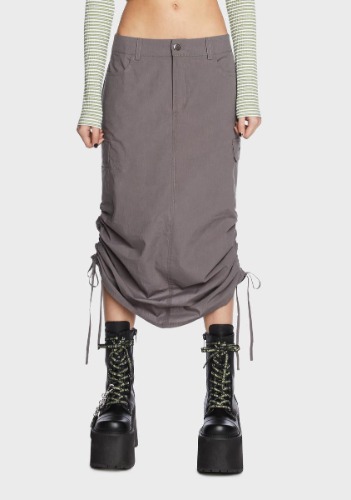 The Misery Chick Midi Cargo Skirt | Large