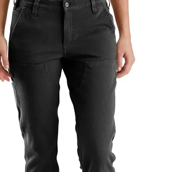 WOMEN'S RUGGED FLEX® RELAXED FIT TWILL DOUBLE-FRONT WORK PANT