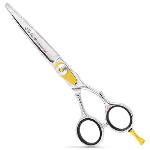 Equinox International, Professional Razor Edge Hair Cutting Scissors/Shears, (6.5") Finger Inserts & Adjustment Tension Screw, Hand-Sharpened Cutting Edges, Removable Finger Rest, Stainless Steel - 6.5 inch (Pack of 1)