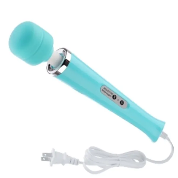AEVEONE Powerful Handheld Electric Massager with Strong 10 Modes Vibrations Personal Back Massage for Sports Recovery, Muscle Aches, Relaxing Body (Light Blue)