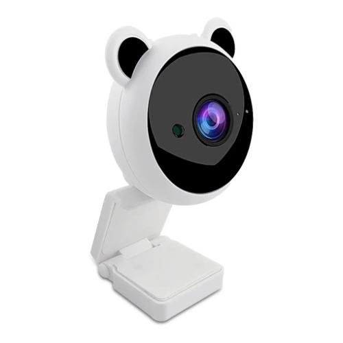 Pink or White Cute Bear USB 1080P HD Webcam Camera For Live Streaming - White