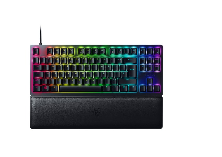 Razer Huntsman V2 Tenkeyless (Red Switch) - Optical Gaming Keyboard (Doubleshot PBT Keycaps, Detachable USB Type C Cable, Ergonomic Wrist Rest) UK Layout | Black
