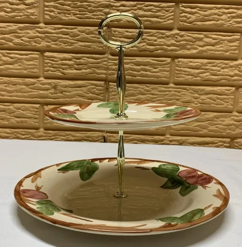 ❥ Franciscan Apple 2 Tier Tea Party Tray