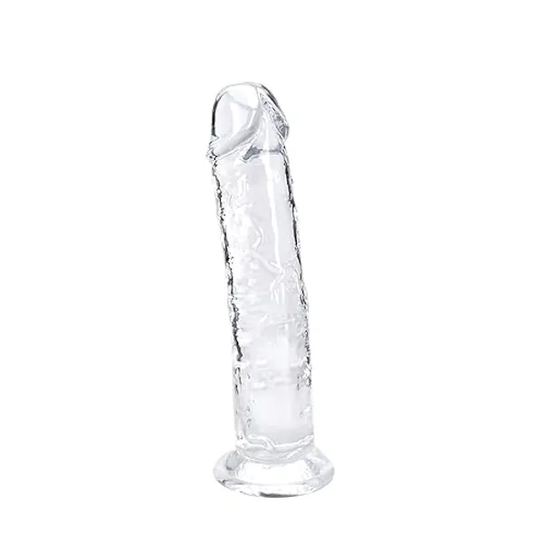 7 Inch Small Realistic Dildo, Soft Lifelike Beginner Sex Toy Thin Penis Clear with Strong Suction Cup for Womens/Men/Gay,Adult Life Like Sex Anal Cute Toys & Games - Transparent