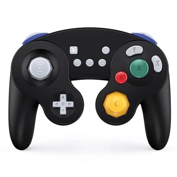 EXLENE Gamecube Controller Switch, Wireless Switch Pro Controller for Nintendo Switch/Lite/PC/Android/iOS/Steam, Support Wake Up, Motion, Adjustable Rumble, Turbo & Auto Turbo (Upgraded, Black) - Black