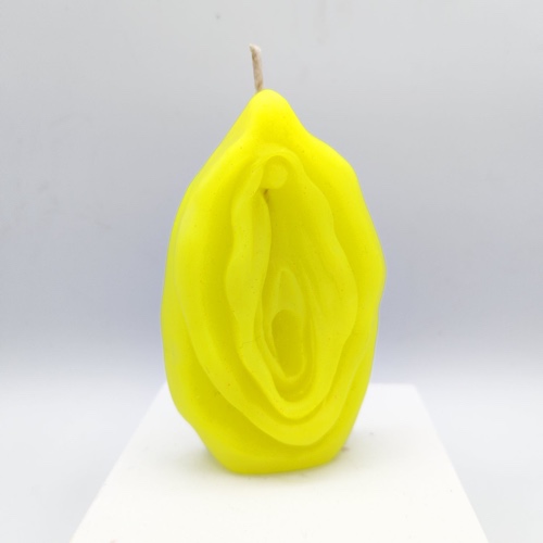 Fiery Vulvas - Wax Play Vulva Candle - Vagina Candle - Cunt Candle - Original / Lemon (UV)