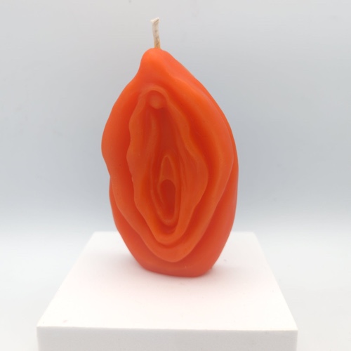 Fiery Vulvas - Wax Play Vulva Candle - Vagina Candle - Cunt Candle - Original / Orange