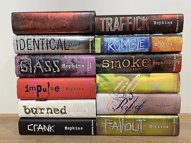 Crank Series Complete 11 Book Set Ellen Hopkins (Burned, Impulse,Glass,Identical, Tricks, Fallout,Perfect,Smoke,Tilt, ,Crank,Rumble)