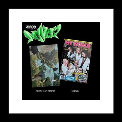 aespa MY WORLD 3rd Mini Album ZINE Random Version CD+1p Poster+40p PhotoBook+1p PhotoCard+4p Tabloid Card SET or 4p Polaroid Card SET+Tracking Sealed