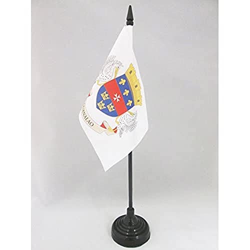 French Department of Saint Barthélémy Table Flag 4'' x 6'' - France Desk Flag 15 x 10 cm - Black plastic stick and base - AZ FLAG