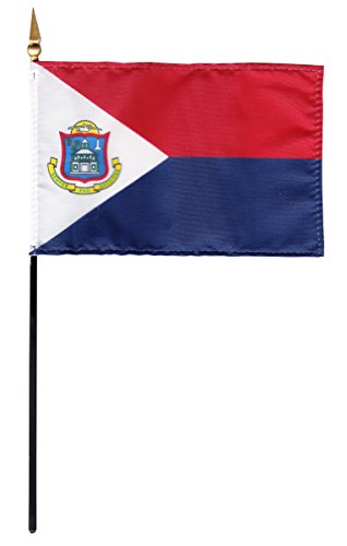 St. Maarten - 4 in x 6 in World Stick Flag