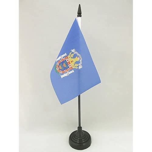 Melilla Table Flag 4'' x 6'' - Autonomous city of Melilla - Spain Desk Flag 15 x 10 cm - Black plastic stick and base - AZ FLAG